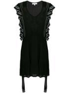 Iro Embroidered Sleeve Dress - Black