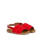 Pépé Kids Ruffled Slingback Sandals - Red