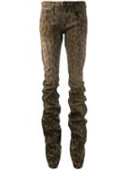 R13 Shirring Boy Leopard Jeans - Brown