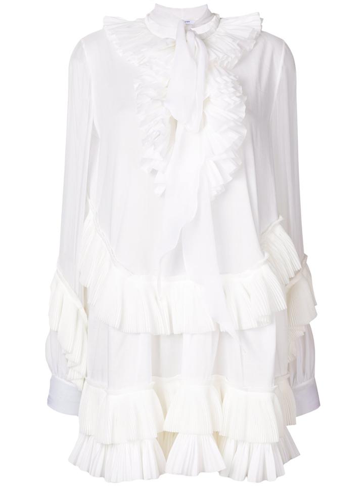 Givenchy Ruffle Shirt Dress - White