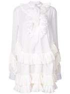 Givenchy Ruffle Shirt Dress - White