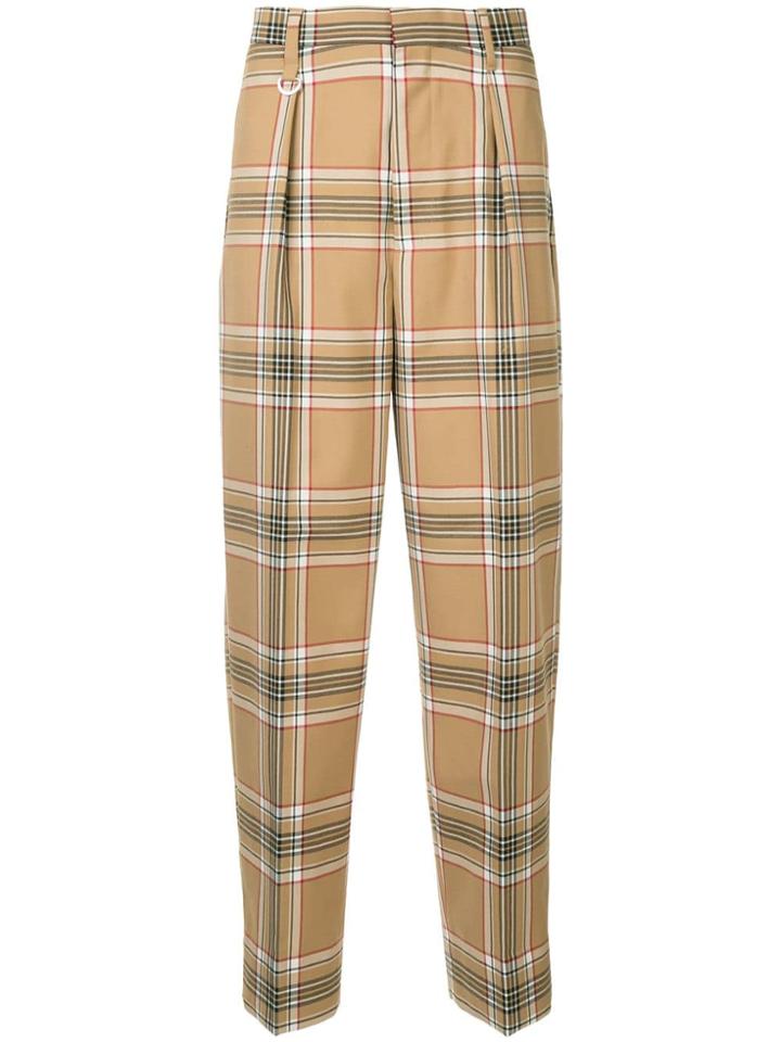 Monkey Time Check Print Trousers - Brown