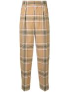 Monkey Time Check Print Trousers - Brown