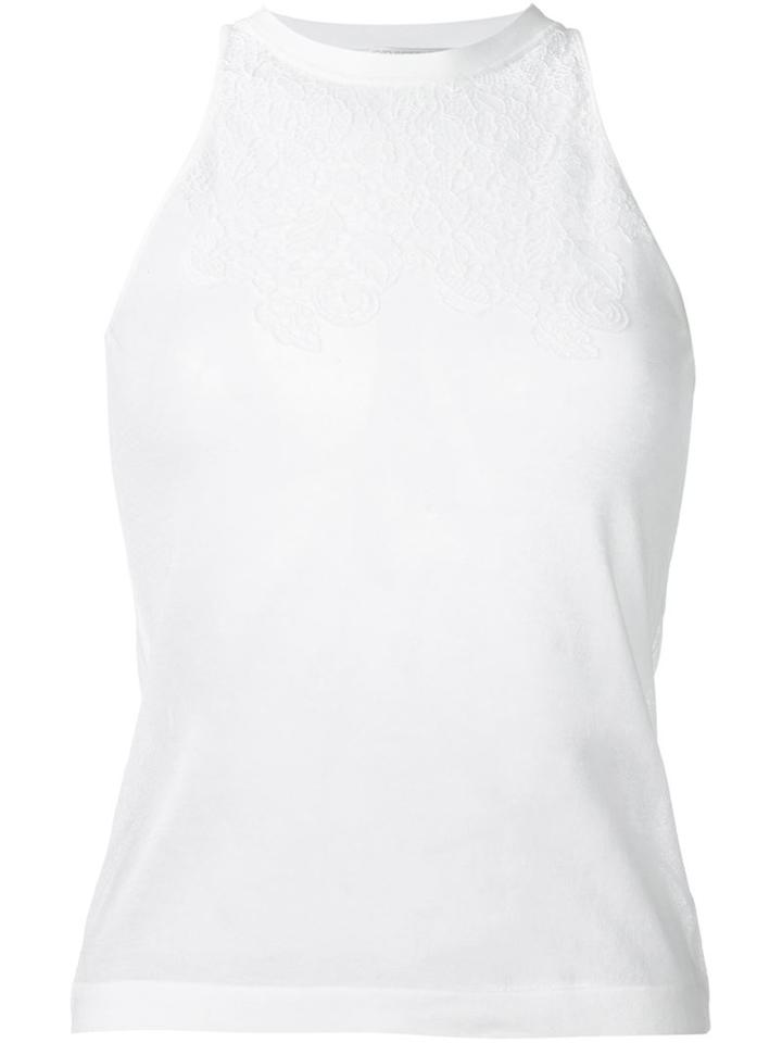 Ermanno Scervino Needle Lace Tank Top, Women's, Size: 44, White, Cotton/polyamide