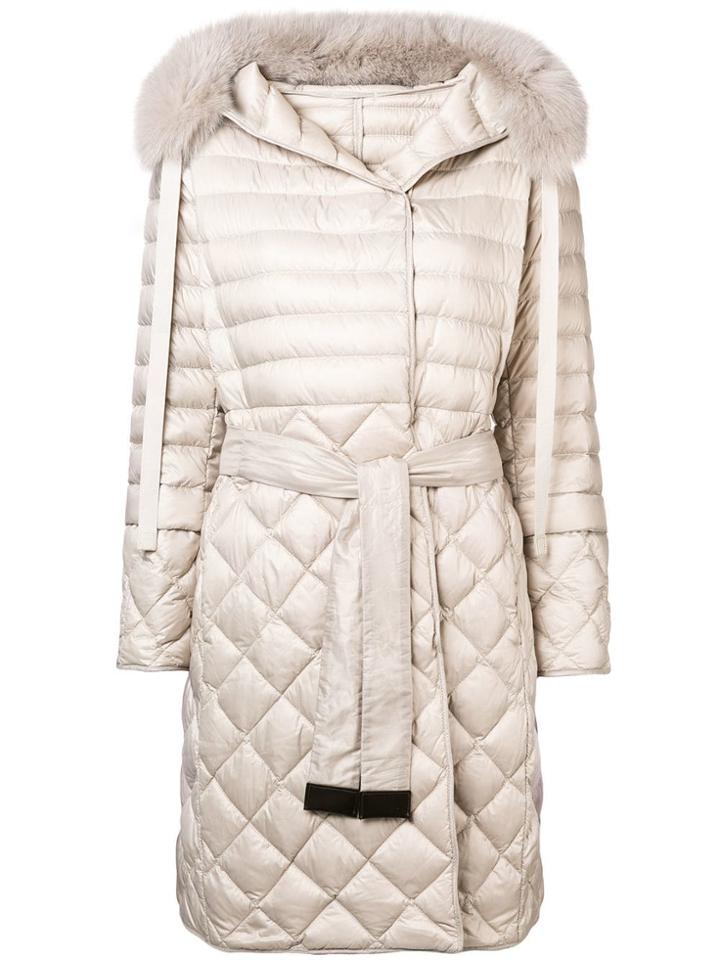 Max Mara Embossed Padded Coat - Nude & Neutrals