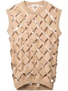 Paco Rabanne Diamond Cut-out Sweater Vest - Brown