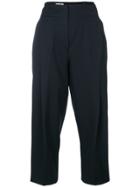 Jil Sander High Waisted Tapered Trousers - Black