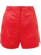 Mugler High Waisted Shorts, Women's, Size: 38, Red, Acetate/viscose