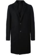 Wooyoungmi Single Breasted Coat, Men's, Size: 48, Black, Nylon/polyester/polyurethane/wool