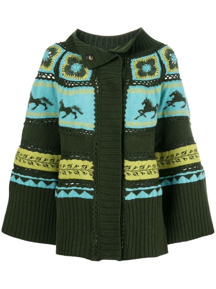 Alberta Ferretti Crochet Cardigan - Green