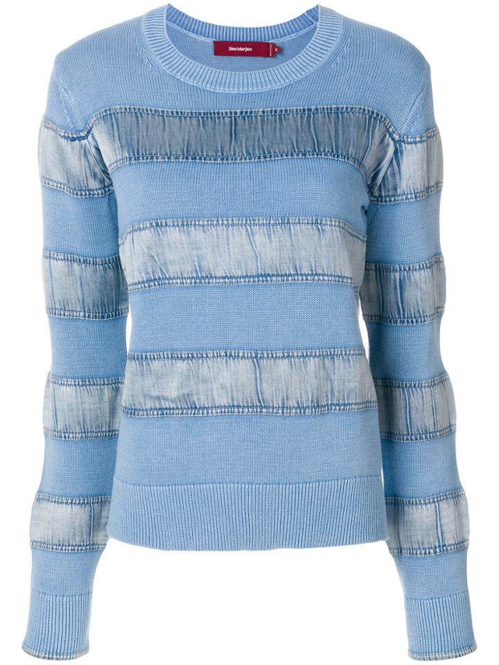 Sies Marjan Velvet Stripe Sweater - Blue
