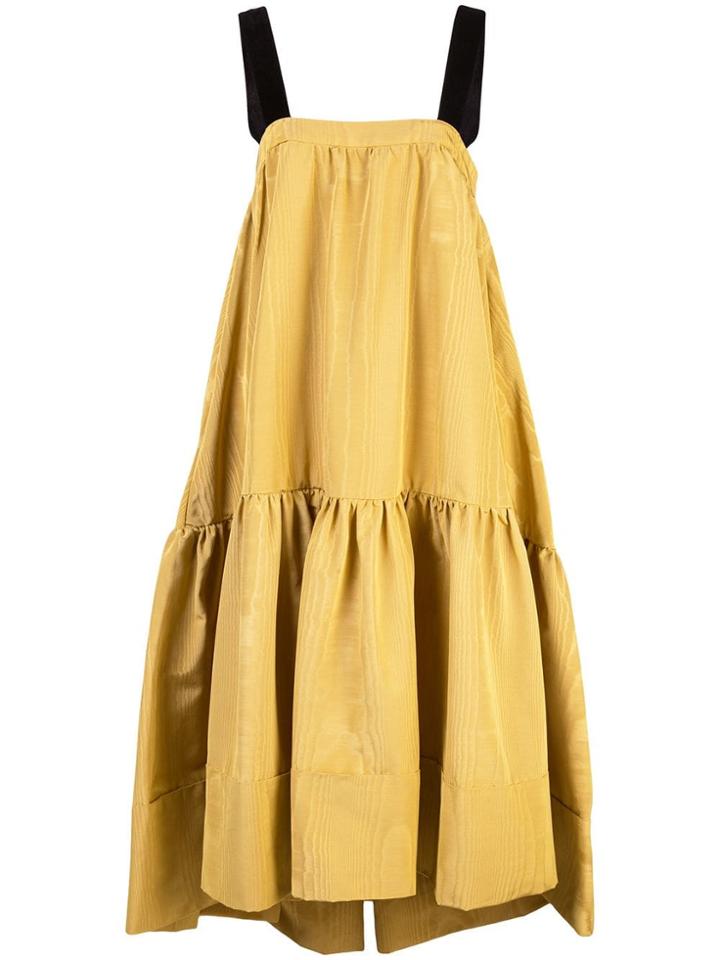 Adam Lippes Velvet Strap Dress - Yellow