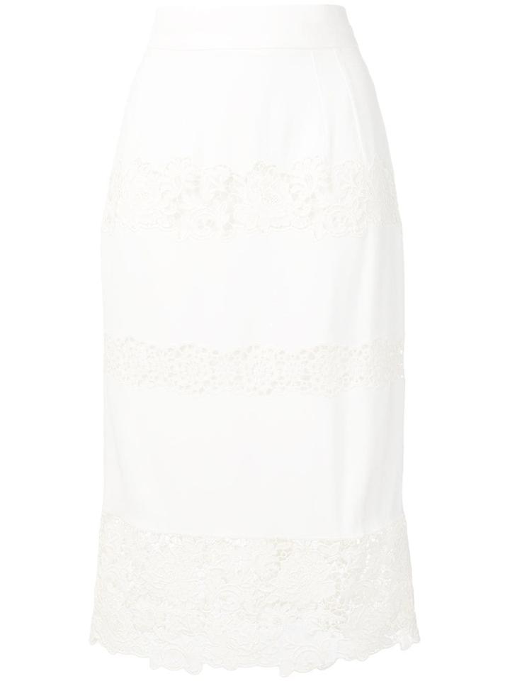 Dolce & Gabbana Lace-trimmed Skirt - White