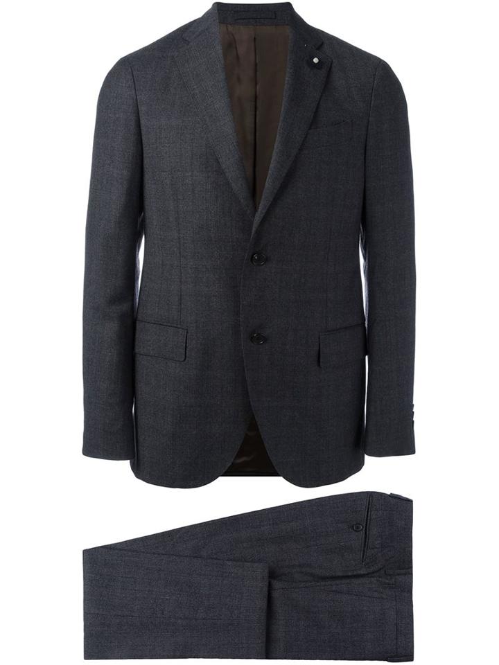 Lardini Two-piece Suit, Men's, Size: 46, Grey, Polyester/cupro/viscose/wool