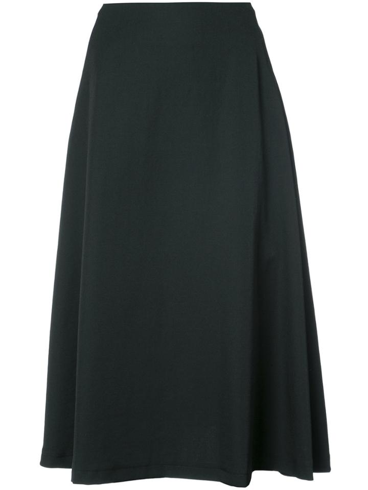 Y's Flared Midi Skirt - Black