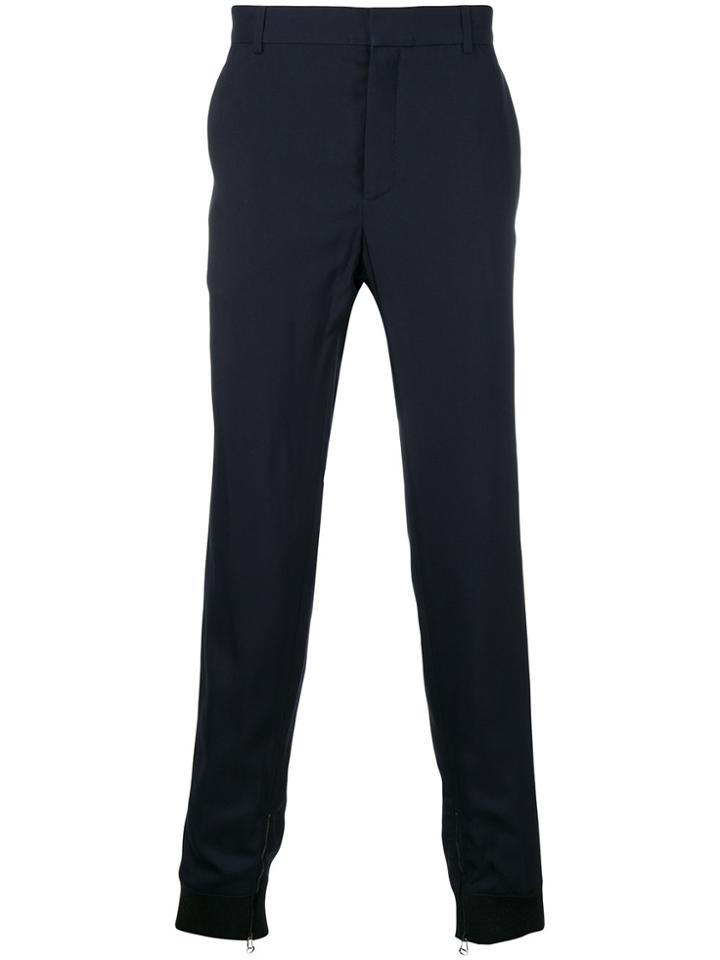 Lanvin Contrast Cuff Tailored Trousers - Blue
