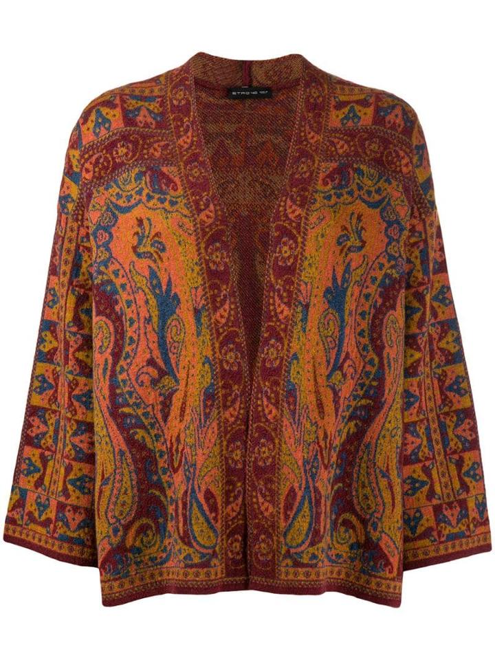 Etro Loose-fit Paisley Cardigan - Orange