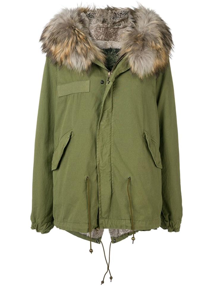 Mr & Mrs Italy Fur-trimmed Parka Coat - Green