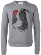 Salvatore Ferragamo Rooster Sweatshirt, Men's, Size: Large, Grey, Cotton/wool/leather