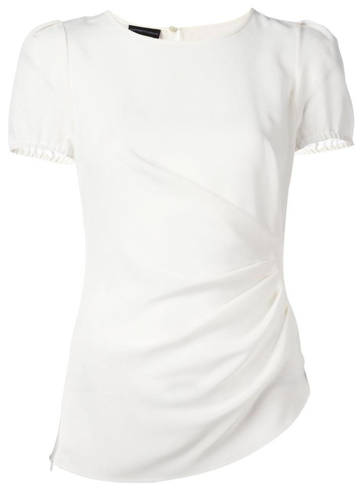 Emporio Armani Plain T-shirt, Women's, Size: 42, White, Silk