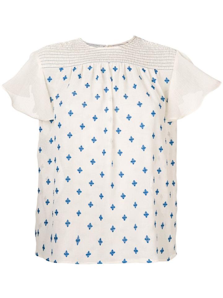 Philosophy Di Lorenzo Serafini Shortsleeved Printed Blouse - Neutrals