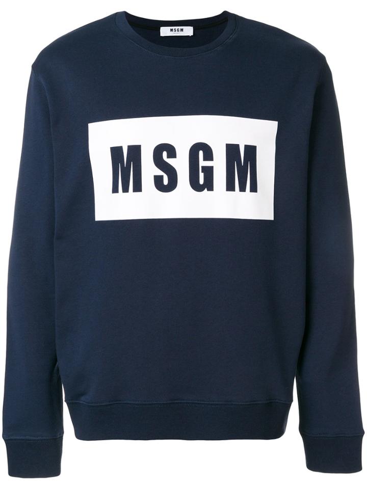 Msgm Logo Detail Sweatshirt - Blue
