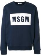 Msgm Logo Detail Sweatshirt - Blue