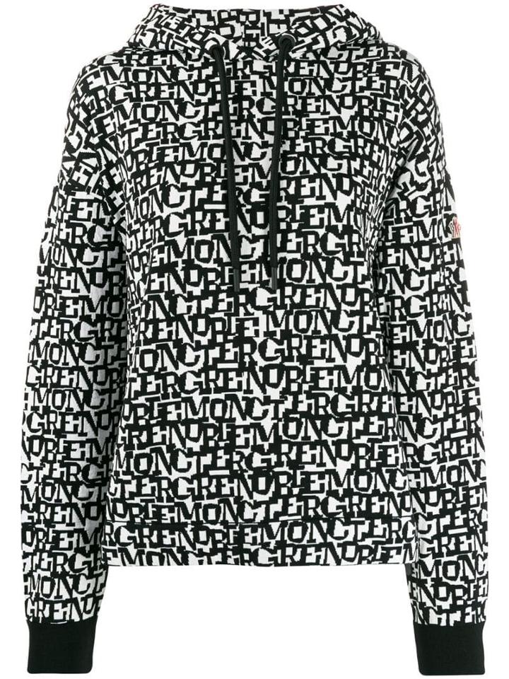 Moncler Grenoble Graphic Print Hoodie - Black