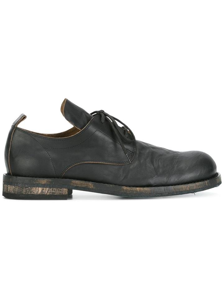 Ann Demeulemeester Washed Effect Derby Shoes - Black
