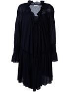 See By Chloé - Ruffled Smock Dress - Women - Cotton/polyester - S, Women's, Blue, Cotton/polyester