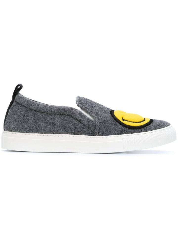 Joshua Sanders Smiley Patch Slip-on Sneakers