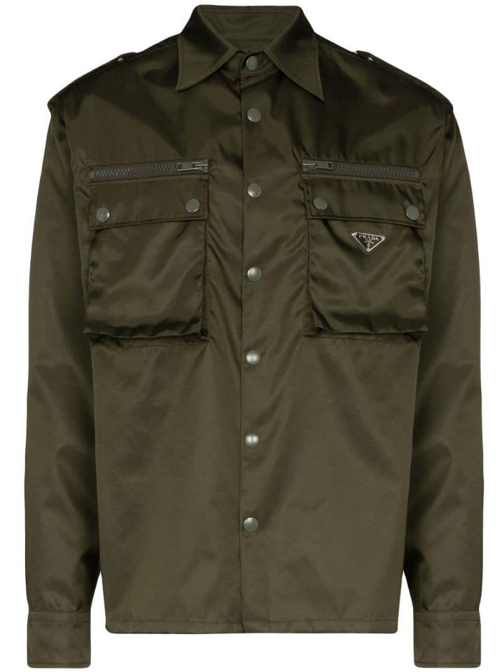 Prada Logo-plaque Shirt - Green