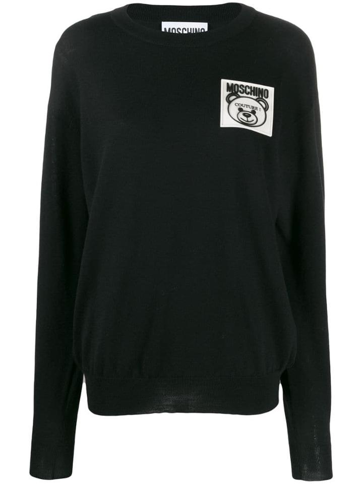 Moschino Teddy Bear Patch Jumper - Black