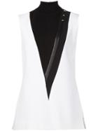 Mugler Turtleneck Sleeveless Blouse, Women's, Size: 36, White, Polyamide/spandex/elastane/viscose