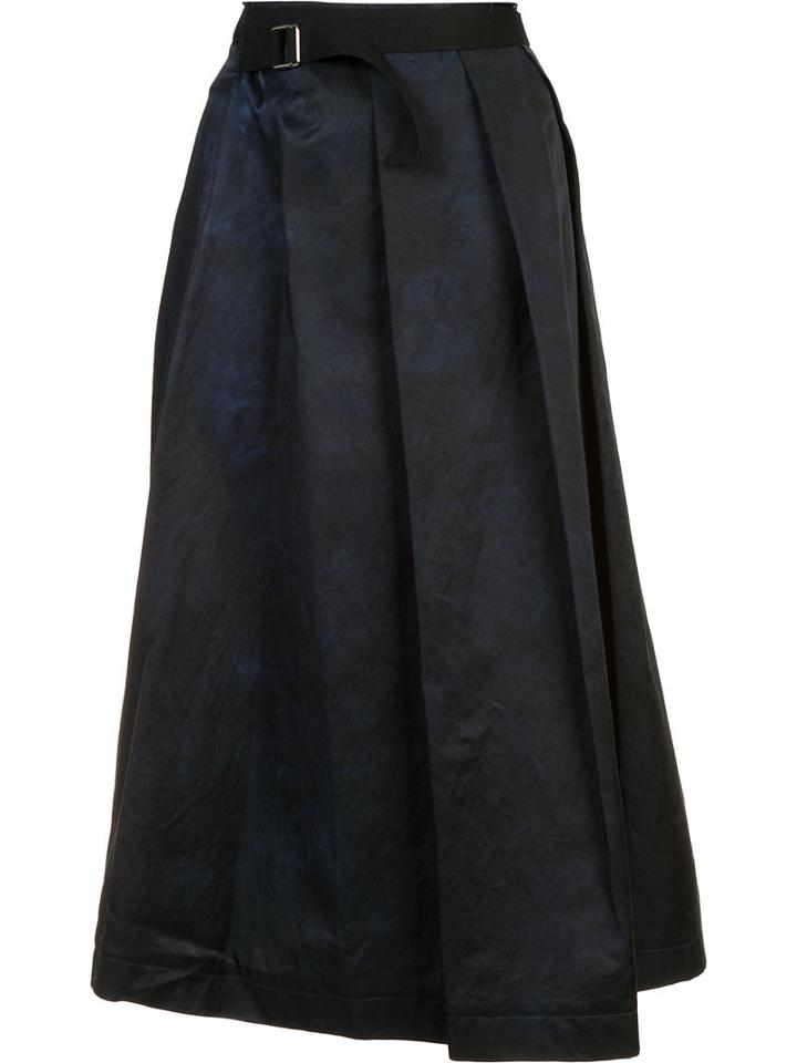 Y's Pleated Skirt, Women's, Size: 1, Blue, Cotton/viscose