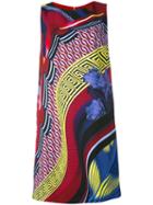 Versace - Patterned Shift Dress - Women - Silk/acetate/viscose - 44, Blue, Silk/acetate/viscose