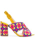 Lenora Floral Print Sandals - Multicolour