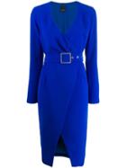 Pinko Belted Wrap Dress - Blue