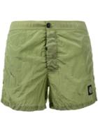 Stone Island Logo Patch Swim Shorts, Men's, Size: Medium, Green, Polyamide