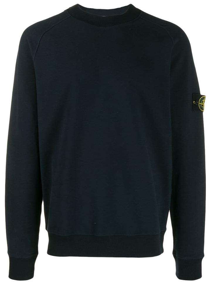 Stone Island Sweatshirt With Logo Patch - Blue