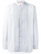 Paul Smith Printed Band Collar Shirt, Men's, Size: Large, White, Cotton