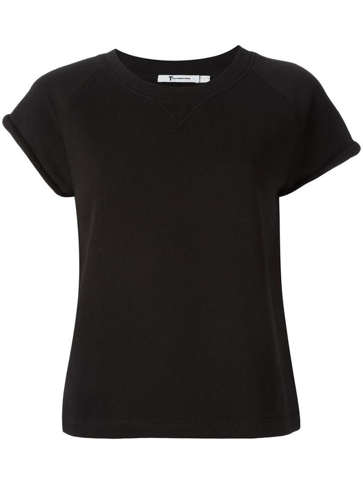 T By Alexander Wang Plain T-shirt, Women's, Size: Medium, Black, Cotton/polyester/modal