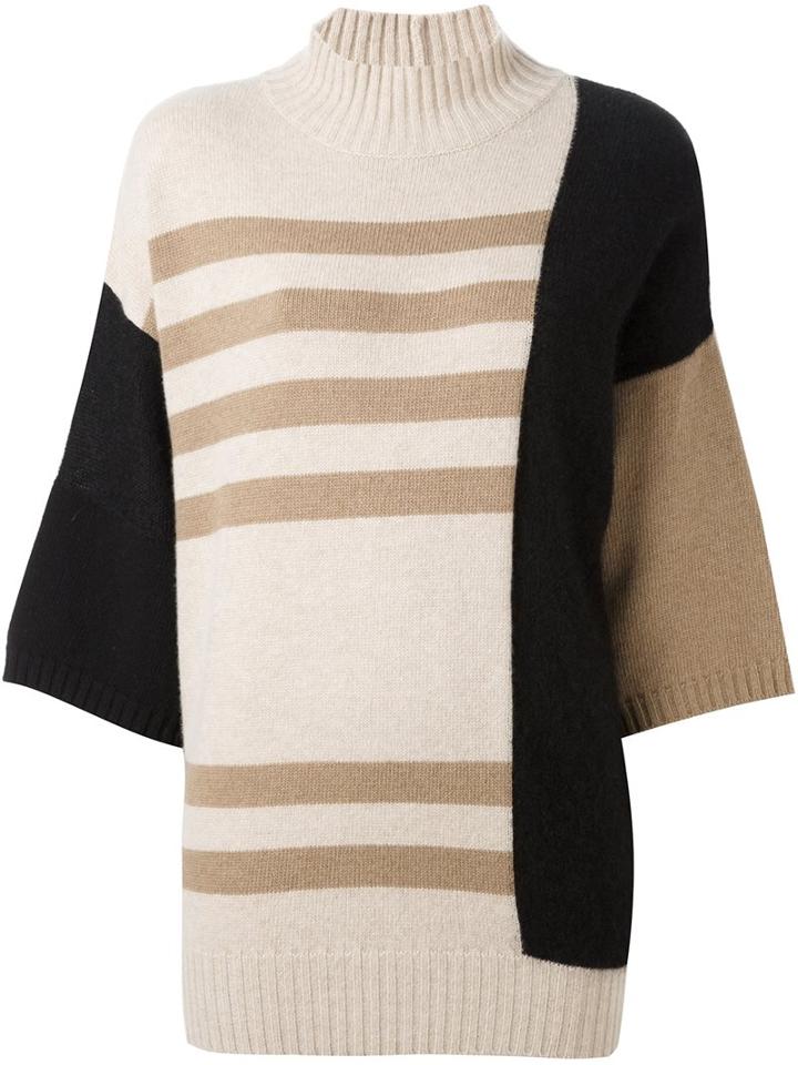 Max Mara Striped Jumper, Women's, Size: Medium, Nude/neutrals, Polyamide/cashmere/mohair/wool