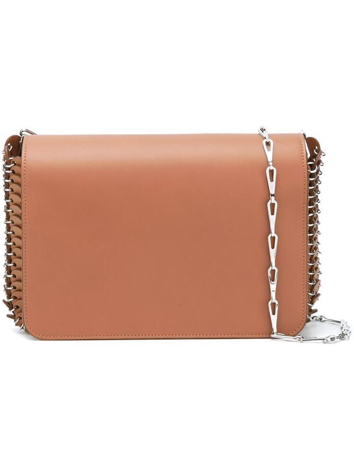 Paco Rabanne Woven Detail Crossbody Bag, Women's, Brown