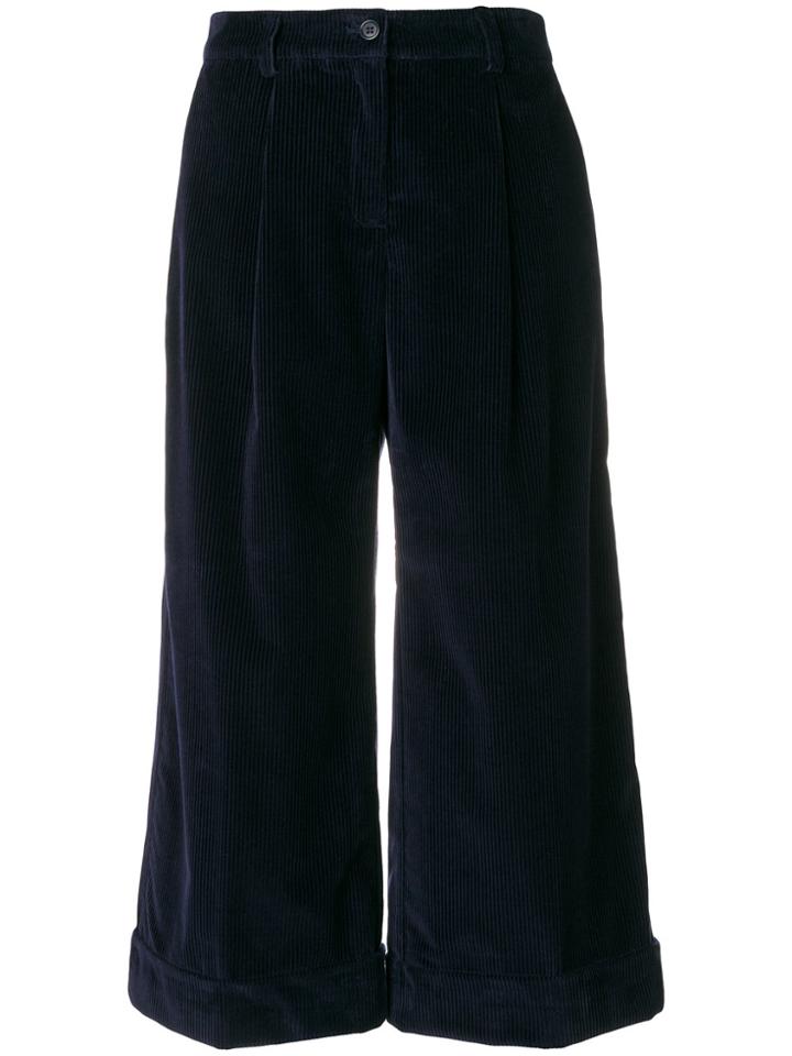 P.a.r.o.s.h. High Waist Cropped Trousers - Blue