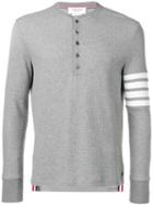 Thom Browne 4-bar Compact Waffle Henley - Grey