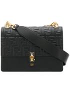 Fendi Embossed Logo Shoulder Bag - Black