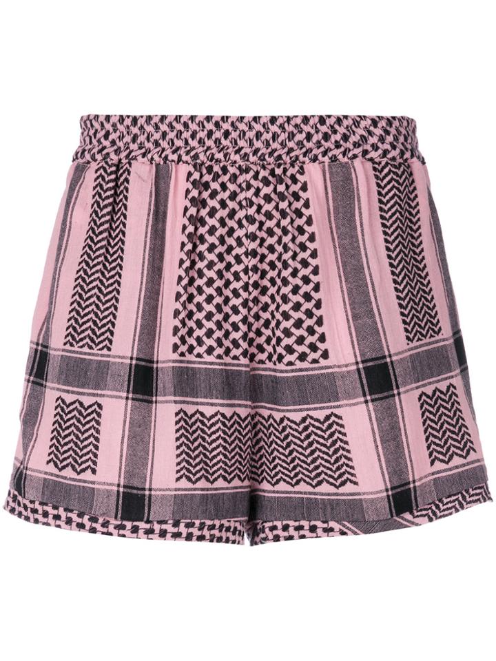 Cecilie Copenhagen Tapestry Pattern Shorts - Pink & Purple