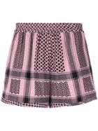 Cecilie Copenhagen Tapestry Pattern Shorts - Pink & Purple