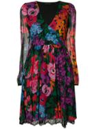 Twin-set Floral Flared Dress - Black